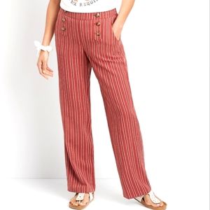 Maurice's High Rise Linen Stripe Wide Leg Pants